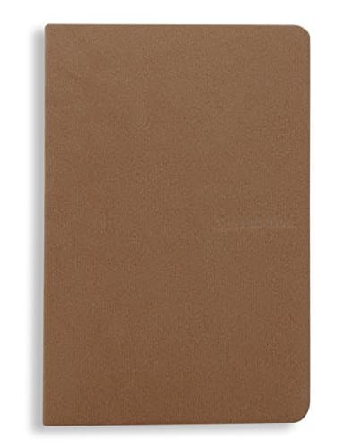5.7 x 3.8 inches NoteBook Handmade Soft Dark Brown Fabric Cover, 192 lined Pages | Lay Flat Binding | Cream Paper , A6 Size