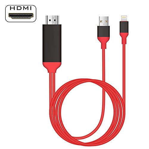 Lightning to HDMI, iPhone to HDMI Cable, Darrent 6.6FT 1080P HDMI Video AV Cable Connector Conversion Same Screen Device HDTV Adapter for iPhone 7/6/5 Series, Pad Air/mini/Pro, Pod touch