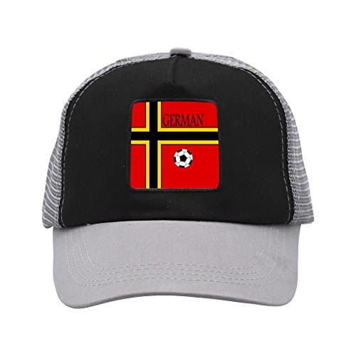 LSSZYSZ German flag 3D Printing Mesh Cap Adjustable Unisex Snapback Trucker Hat For Men Women Gray