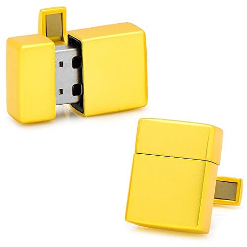 Ravi Ratan Yellow 8GB USB Flash Drive Cufflinks