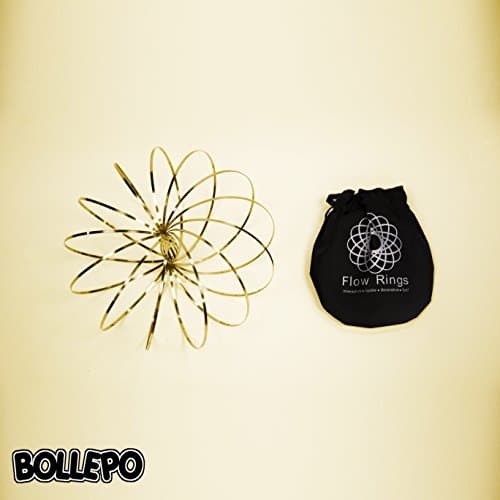 Flow Ring Kinetic 3D Spring Toy Sculpture Ring Game Toy for Kids Boys and Girl … (Gold, 1)