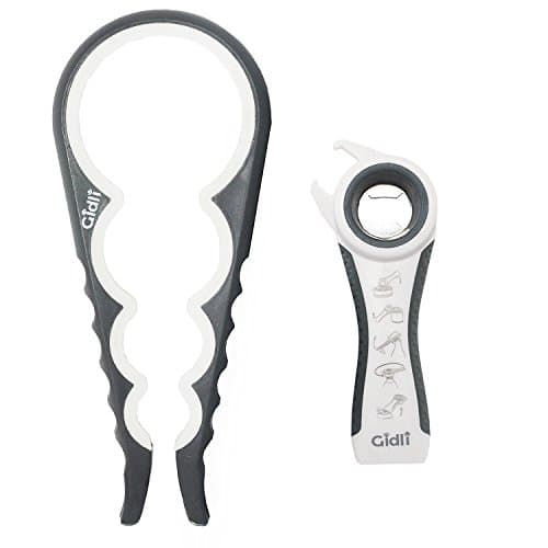 Gidli Jar Opener &amp; 5-In-1 Multi-Opener Set - Essential Rheumatoid Arthritis Kitchen Gadgets - Easy Can Lid &amp; Bottle Top Opener With Rubber Grip - Ideal For The Elderly &amp; Senior Arthritis Suffers