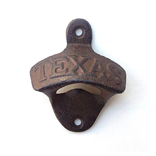 Rustic "TEXAS" Bottle Openers • Cast Iron Wall Mounted Bottle Opener Beer, Pop, etc with TEXAS Imprint - Pack of 10