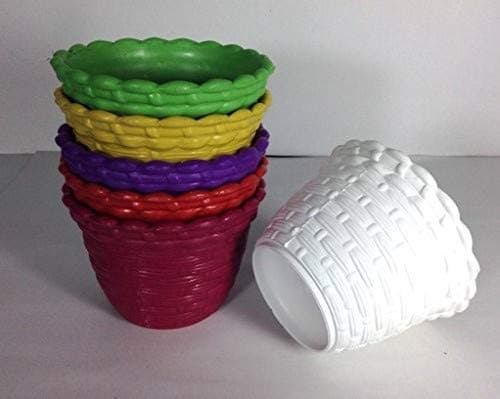 GARDENS NEED 110030 Plastic Star Pot Set (Multicolored, 6-Pieces)