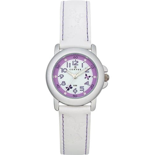 Certus Children's Watch 647375 – Analogue Quartz – White Dial – White Leather Bracelet
