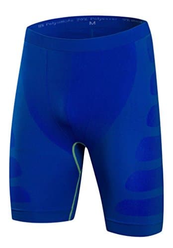 Quick Dry Breathable Compression Baselayer Shirt Pants Set for Men (Asia size XL, Pants_Blue Green)