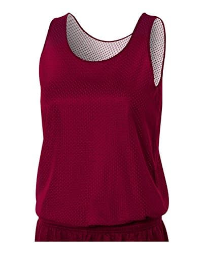 Maroon/White Ladies Small Women's Reversible Mesh Tank (Blank) Uniform Jersey Top