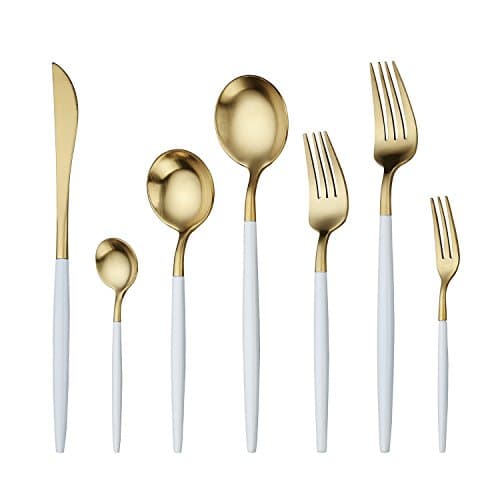 HomeChain Stainless Steel Silverware flatware Set Dinner Cutlery Service for 1, 7-Piece