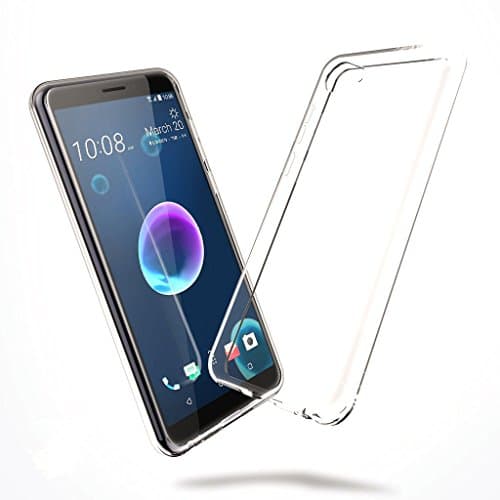For HTC Desire 12 Protective Case - Transparent Shockproof Silicone TPU Case Skin Cover Anti-Drop Soft TPU Full Coverage Clear Transparent Soft Slim and Lightweight Protective Case For HTC Desire 12