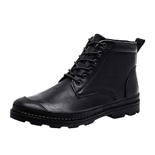 Men's Military Motorcycle Combat Boots Waterproof Tactical Work Jungle Boot (Black, US:8.5/Foot Length:10.3-10.5")