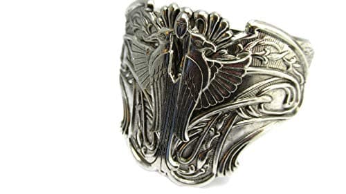 Egyptian Phoenix or Falcon Bold Cuff Egyptian Revival Double Eagle Angelina Verbuni Design Studio USA
