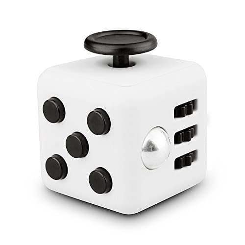 FIDGET CUBE ORIGINAL Relieves Stress And Anxiety Attention 6 Sides TOY (1.5 In x 1.5 In) (White and Black)