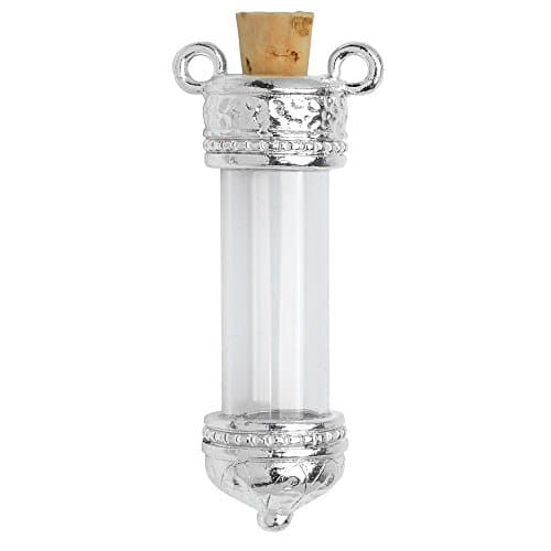 Nunn Design Itsy Bottle, 2 Hole Top Decorative with Cork 39mm, 1 Bottle, Silver Plated