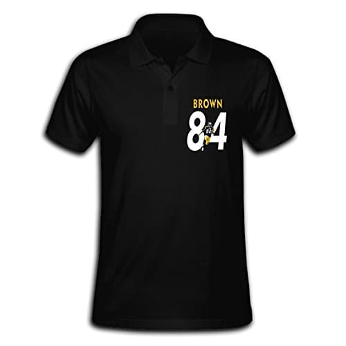 Antonio Brown Mans Black Polo Shirs
