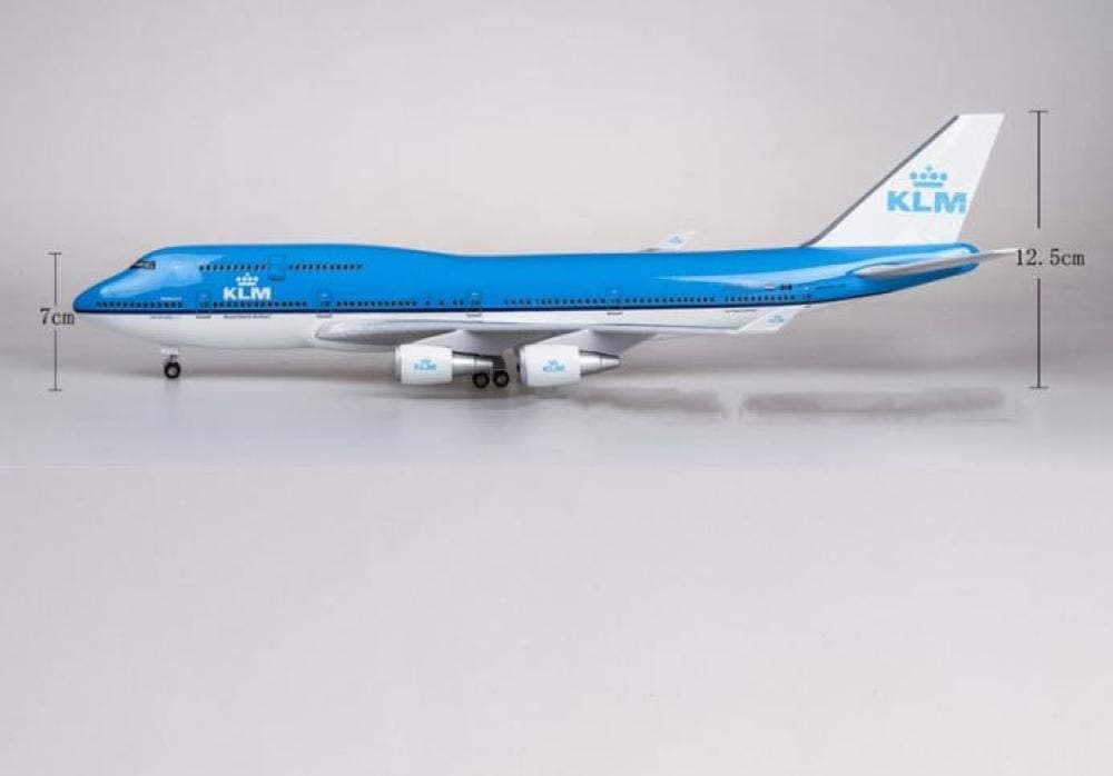 XCDJF 47CM 1/157 scale aircraft model passenger aircraft 747 Boeing B747 KLM Royal Blue and White Dutch Airlines collectibles ornaments gift adult