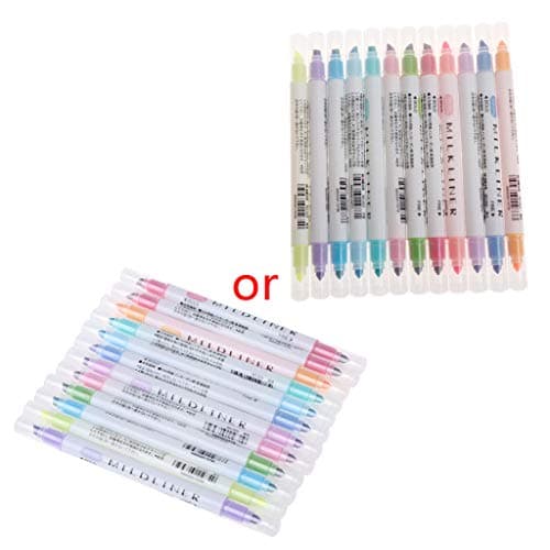 Tyjie Colorful Double Headed Highlighter Pen (12 Pcs/Set)