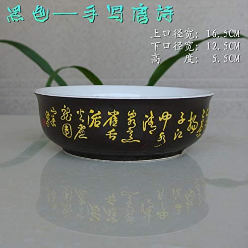 GBCJ Tea Sets Tea wash Large Ceramic Special Pen Water, Kungfu Blue and White Accessories, Tea Ceremony Accessories Cup, Cup, Cup, Bowl, Ru kiln, Purple Sand,Tea wash - Black Tang Poetry