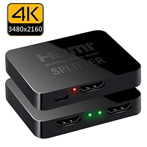 Techno Buzz Deal Premium Quality 4K 2K HDMI Splitter 1 x 2, 1 Input 2 Output HDMI Amplifier Switcher Box Hub Support 4KX2K 3D 2160p 1080p with USB Power Cable