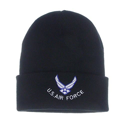 DivaDesigns US Air Force Logo High Definition Embroidery Beanie Cap Hat - Black