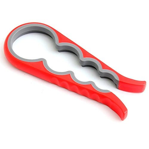 Joyfor Premium Easy Grip Can Bottle Jar Lid Opener - Rubber Surface- Non Slip (Red)