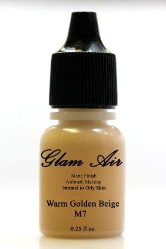 Glam Air Airbrush Makeup Foundation Water Based Matte M7 Warm Golden Beige (Ideal for Normal to Oily Skin) 0.25oz by Glamair