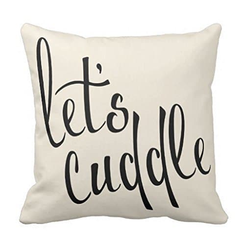 Throw pillow case 18 inch English words Lets Cuddle by PatriciaStore
