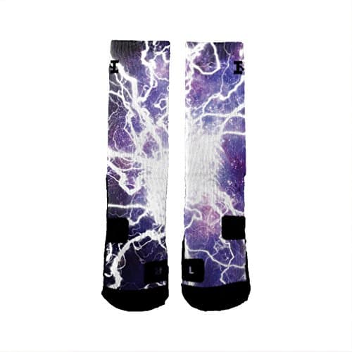HoopSwagg Brand Athletic Socks Lightning Galaxy