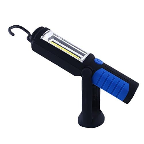 Gladle COB LED Magnetic Working Stand Hanging Swivel Hook Rotation Light Inspection Flashlight Rechargeable Lamp Torch Drop (Blue)