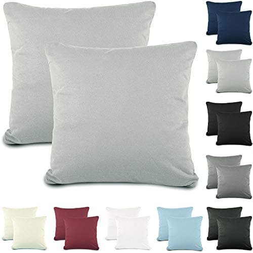 CelinaTex Active cushion cover 2-piece set zip closure cotton 80 x 80 cm silver grey