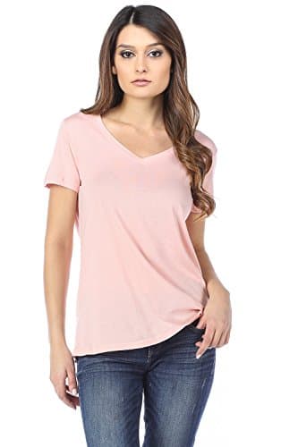 Perfect Relaxed Fit V-neck Tee (Small, Blush)