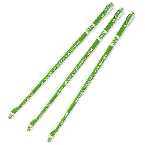 Vegware Standard White 6mm Wrapped Paper Straws - 1x5000