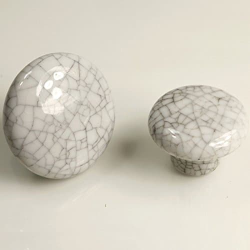 32mm Cream Crackle Glaze Knob Kitchen Cupboard Door Handle Ceramic Porcelain Cabinet Drawer Pull Door Knobs