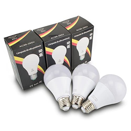 Magho 80% Energy Saving A19 LED Bulb Light Lamp 9W 110V / 220V,Pack of 3,White Color;