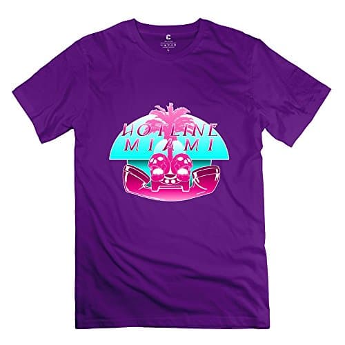 Hotline Miami 2: Wrong Number LOGO Unique Casual Purple T Shirts For Adult Size XL