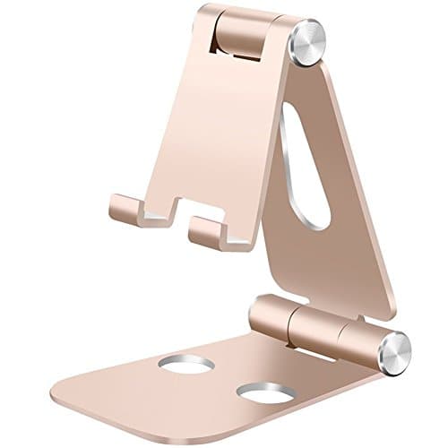 Adjustable Phone Stand,HITASION Portable Foldable Aluminum Cell Phone Tablet Stand Accessories for all Android Smartphone Samsung Note 8 iPhone X 8 7 6 6s Plus Moto Z and More Gold