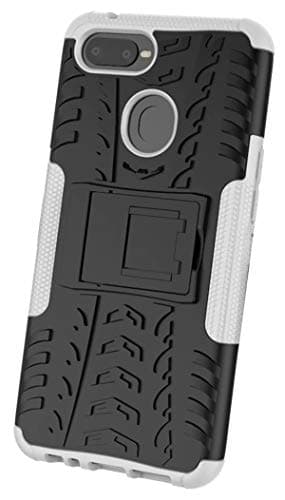 HeNiYa OPPO F9 Case- Dual Layer Rugged Armor Shockproof Bumper Hard Back Case Cover for OPPO F9(White)