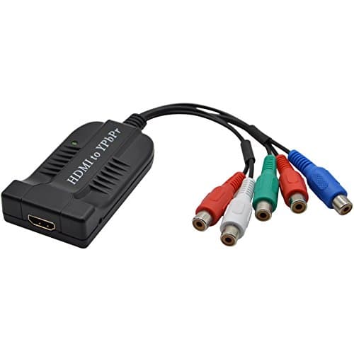Lifeengine HDMI to YPbPr + R/L Audio Adapter, 1080p Composite Video Splitter Stereo Audio Converter Adapter for TV, Box, VHS, VCR, DVD-Black