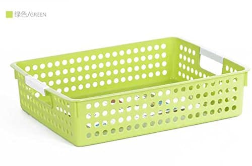 Desktop file storage baskets Storage basket plastic basket basket finishing office A4 file storage box magazine rack (B, Green)