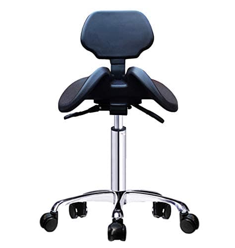 DOOST Saddle stool rolling ergonomic swivel chair with backrest dental office massage barber shop salon chair, adjustable hydraulic bench