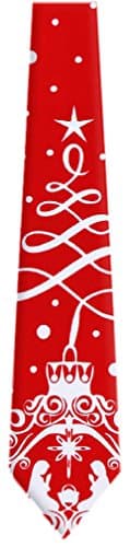 X-23 - Christmas Pattern Mens Neck Tie Red White