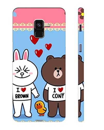 PICWIK® Designer Printed Back Cover/Hard Case for Samsung Galaxy A8 Plus (I Brown I Cony Design/Comics & Cartoons) - Blue - F233