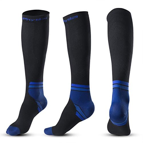 Compression Socks for Men and Women, (20-30mmHg) Graduated Performance Stockings Medical Grade Leg Support and Recovery for Flight,Running Sports Socks Prevent Edema,Suits Nurses,Pregnancy(XL, Blue)