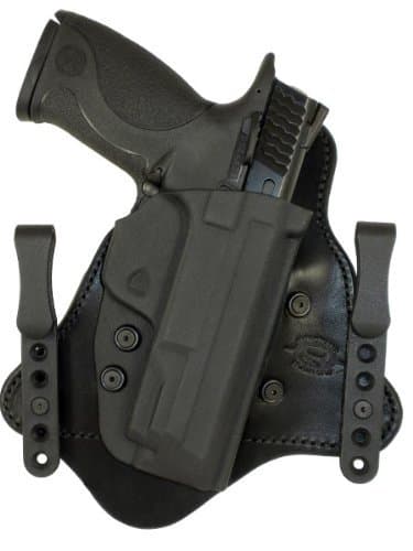Minotaur MTAC Holster - Black Leather Backing - 1.50 Black C Clips - H&amp;K VP9 - Right
