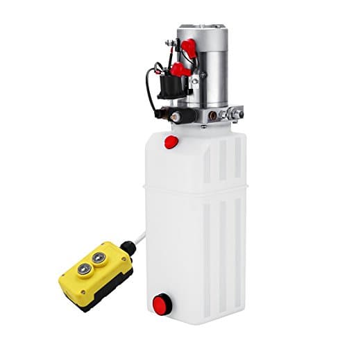 CNCshop Hydraulic Pump 10 Quart Single Acting Hydraulic Power Unit 12V DC Plastic Tank Hydraulic Pump Unit with Remoter for Dump Trailer