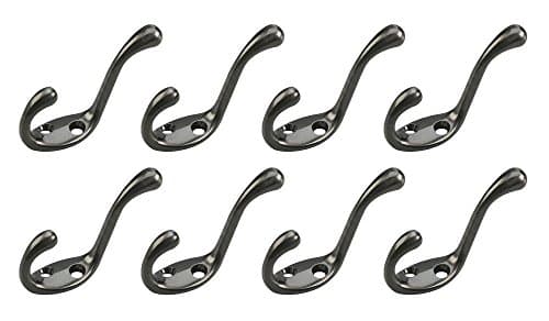 8x Wall Mounted Coat and Hat Hook Antique Nickel Heavy Duty Hanger Rack