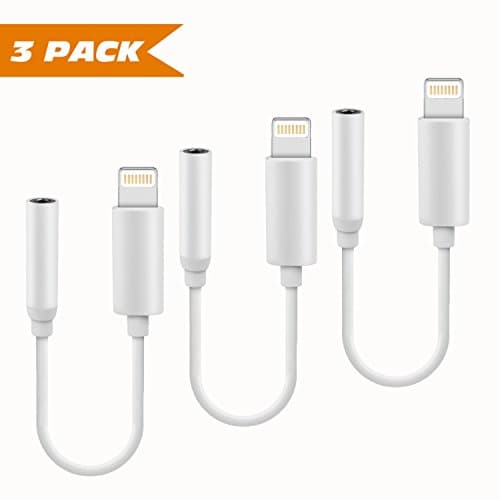 3pack iPhone 7/7Plus Adapter Headphone Jack ,Ananao Lightning to 3.5 mm Headphone Jack Adapter for iPhone 7/7 Plus Accessories (ios 10.3)