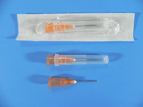 Dispensing Needles 25G x 5/8; Sterile; Luer Lock; Individual Packaged; Qty: 1 Box of 100 Needles. With FREE sample of Spot Sterilized Adhesive Bandages.