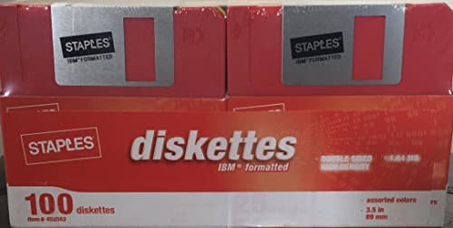 100 Pack Staples Brand Floppy Disks (Diskettes)