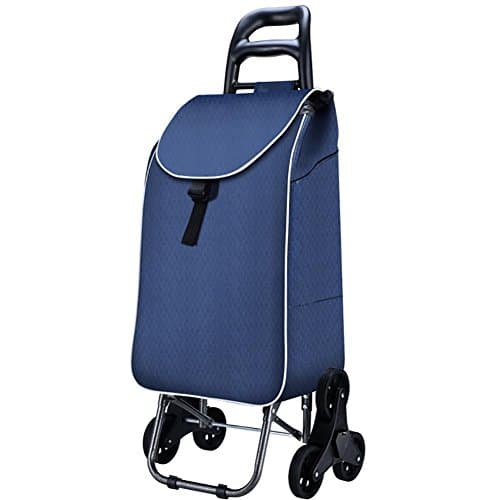 AYY Trolley Dolly Stair Climber, Blue Foldable Cart, Pull Cart with 6 Wheels, Rolling , A