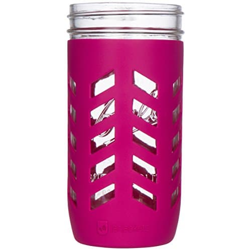 JarJackets Silicone Mason Jar Protector Sleeve - Fits Ball, Kerr 24oz (1.5 pint) Wide-Mouth Jars | Package of 1 (Sangria)